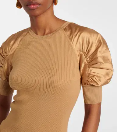 Max Mara Ribbed-knit crêpe top | Thumbnail 2