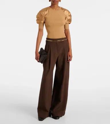 Max Mara Ribbed-knit crêpe top | Thumbnail 3