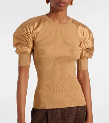 Max Mara Ribbed-knit crêpe top | Thumbnail 5
