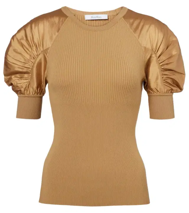 Max Mara Ribbed-knit crêpe top