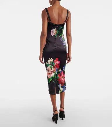 Dolce & Gabbana Floral satin midi dress | Thumbnail 3 Dolce & Gabbana Floral satin midi dress | Thumbnail 3