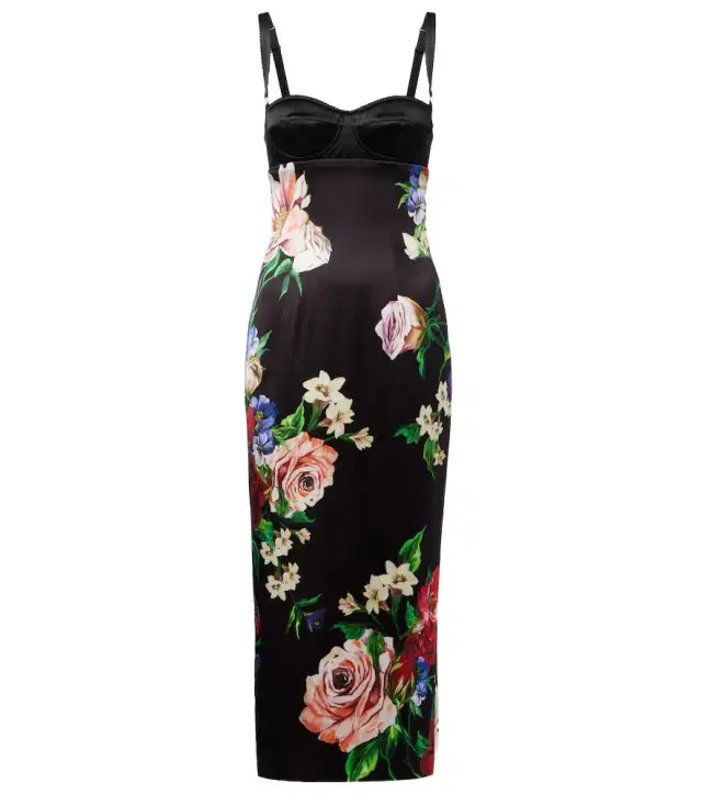 Dolce & Gabbana Floral satin midi dress