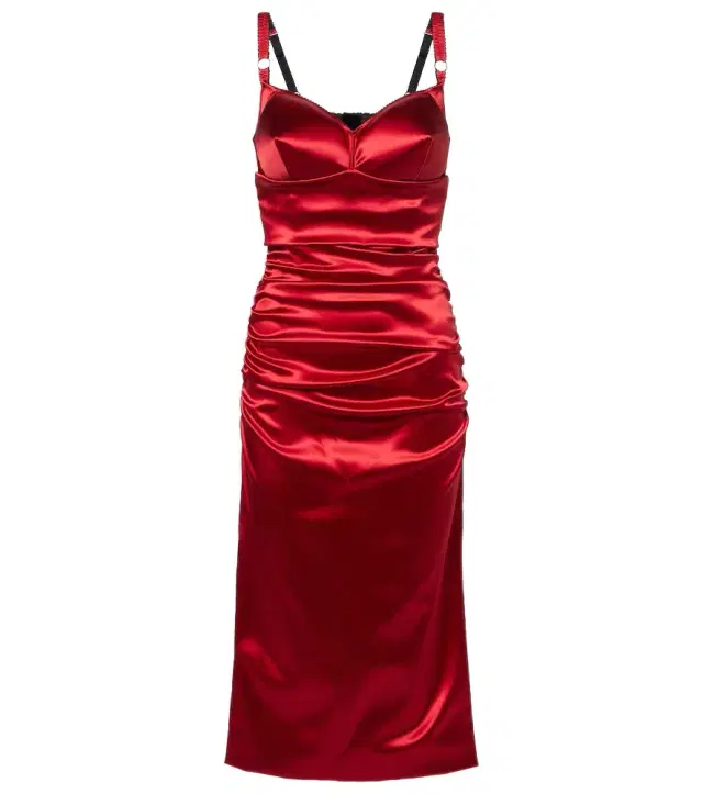Dolce & Gabbana Ruched satin midi dress