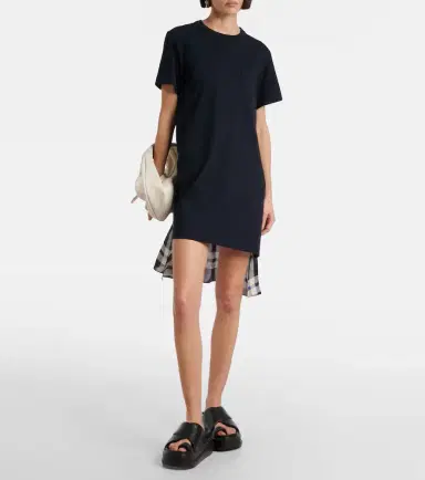 Sacai Paneled cotton jersey T-shirt dress | Thumbnail 3
