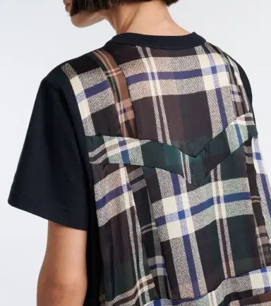 Sacai Paneled cotton jersey T-shirt dress | Thumbnail 4