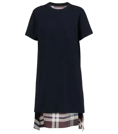 Sacai Paneled cotton jersey T-shirt dress | Thumbnail 1