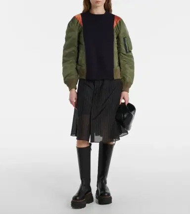 Sacai Cotton jersey and organza minidress | Thumbnail 5
