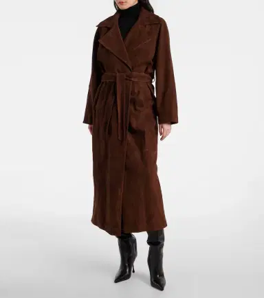 Nour Hammour Althea suede wrap coat | Thumbnail 2