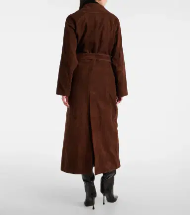 Nour Hammour Althea suede wrap coat | Thumbnail 3