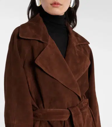 Nour Hammour Althea suede wrap coat | Thumbnail 4