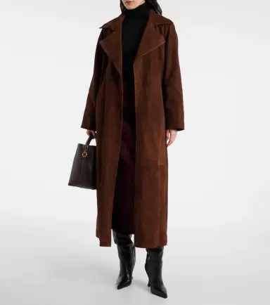 Nour Hammour Althea suede wrap coat | Thumbnail 6