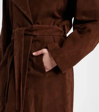 Nour Hammour Althea suede wrap coat | Thumbnail 7