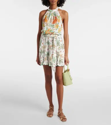Poupette St Barth Cassandra printed halterneck minidress | Thumbnail 2