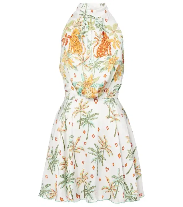 Poupette St Barth Cassandra printed halterneck minidress