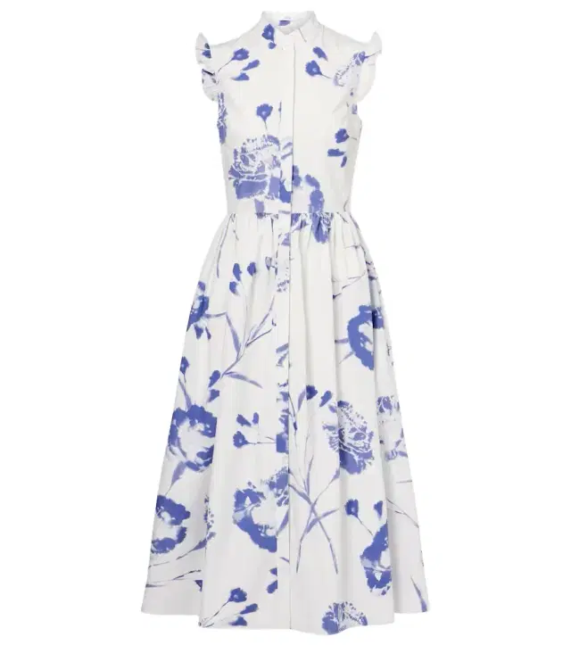 Erdem Floral cotton poplin midi dress