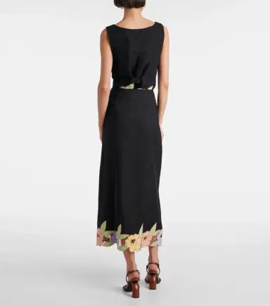Rixo Serano cutout linen-blend midi skirt | Thumbnail 5