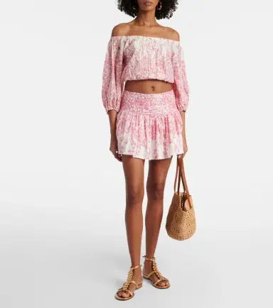 Poupette St Barth Bova floral cotton-blend crop top | Thumbnail 2