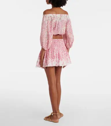 Poupette St Barth Bova floral cotton-blend crop top | Thumbnail 5