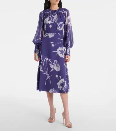 Erdem Floral silk voile midi dress | Thumbnail 2 Erdem Floral silk voile midi dress | Thumbnail 2