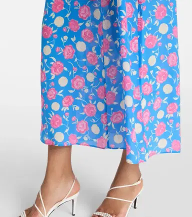 Rixo Carpi floral silk midi skirt | Thumbnail 3