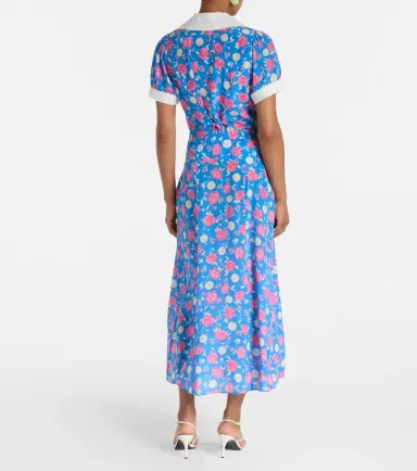 Rixo Carpi floral silk midi skirt | Thumbnail 5