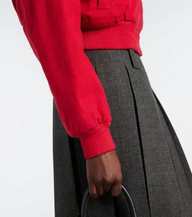 Prada Cropped cotton bomber jacket | Thumbnail 4 Prada Cropped cotton bomber jacket | Thumbnail 4