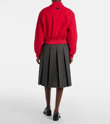 Prada Cropped cotton bomber jacket | Thumbnail 5 Prada Cropped cotton bomber jacket | Thumbnail 5
