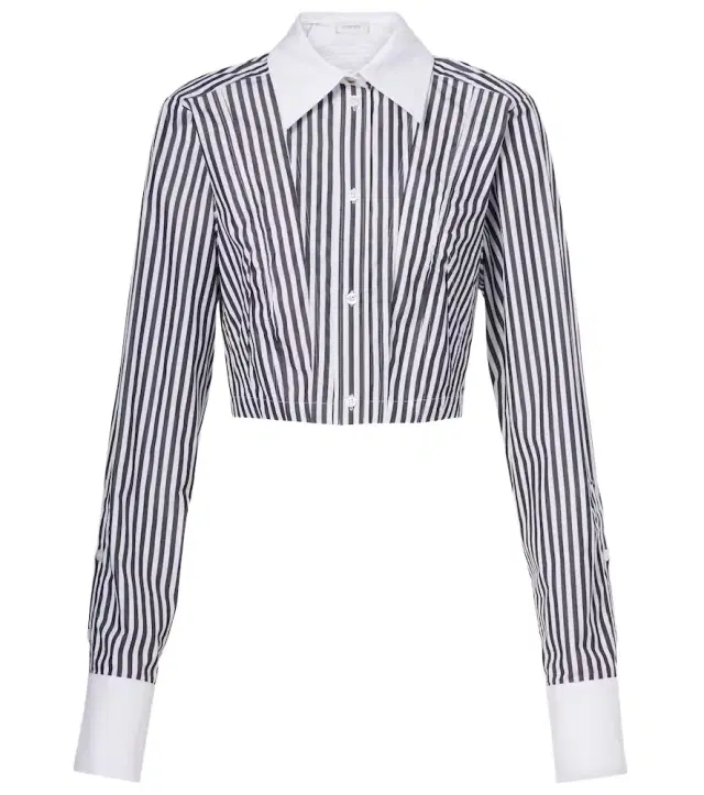 Sportmax Cropped striped cotton poplin shirt