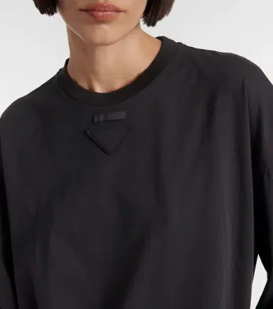 Prada Logo oversized cotton T-shirt | Thumbnail 3