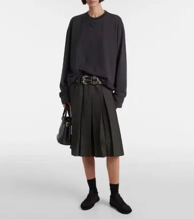 Prada Logo oversized cotton T-shirt | Thumbnail 4