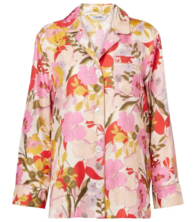 'S Max Mara Alan floral silk satin shirt