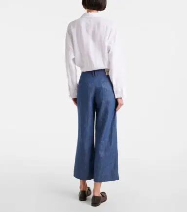 'S Max Mara Dante cotton and linen twill wide-leg pants | Thumbnail 3