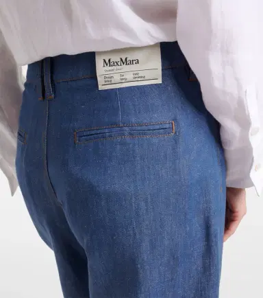 'S Max Mara Dante cotton and linen twill wide-leg pants | Thumbnail 4