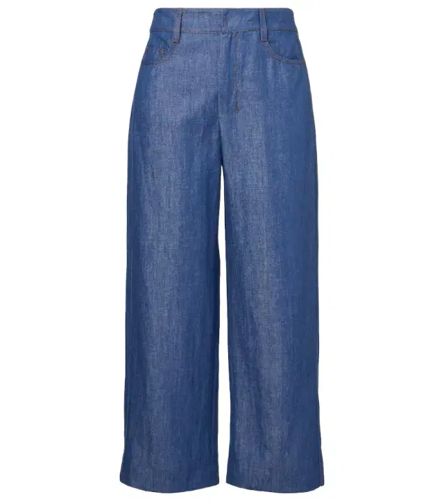 'S Max Mara Dante cotton and linen twill wide-leg pants
