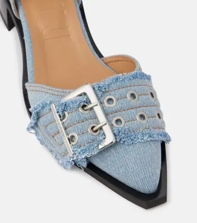 Ganni Feminine Buckle denim pumps | Thumbnail 3
