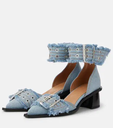Ganni Feminine Buckle denim pumps | Thumbnail 5