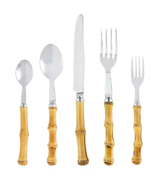 LES OTTOMANS Bamboo 5-piece flatware set