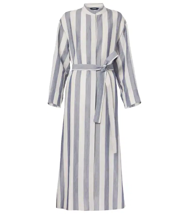 'S Max Mara Rima striped ramie and cotton midi dress