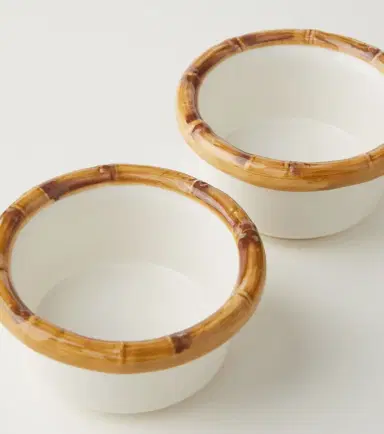 Les-Ottomans Bamboo set of 2 ceramic bowls | Thumbnail 2