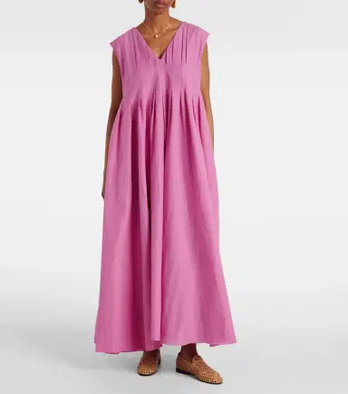 'S Max Mara Piega ramie and cotton pleated maxi dress | Thumbnail 3