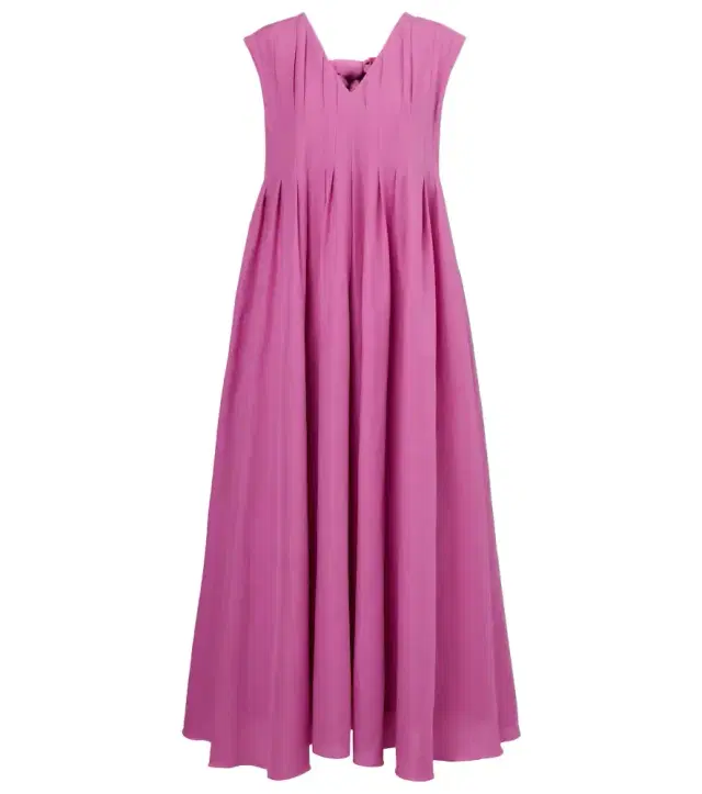 'S Max Mara Piega ramie and cotton pleated maxi dress