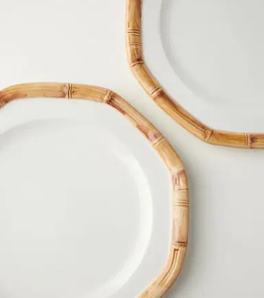 LES OTTOMANS Bamboo set of 4 ceramic dinner plates | Thumbnail 3