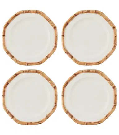 LES OTTOMANS Bamboo set of 4 ceramic dinner plates | Thumbnail 1