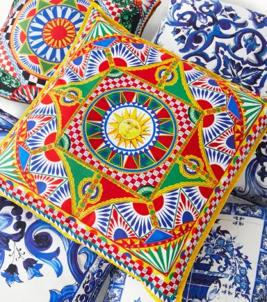 Dolce & Gabbana Casa Medium printed canvas cushion | Thumbnail 3