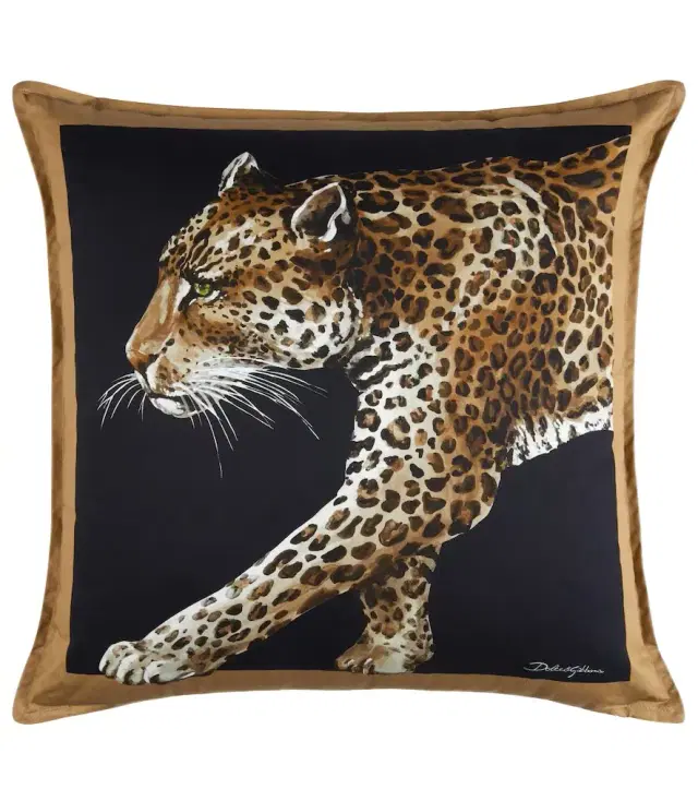 Dolce & Gabbana Casa Leopardo Medium canvas cushion