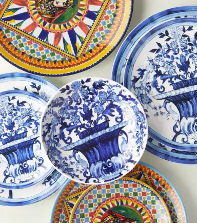 Dolce & Gabbana Casa Set of two Blu Mediterraneo soup plates | Thumbnail 3