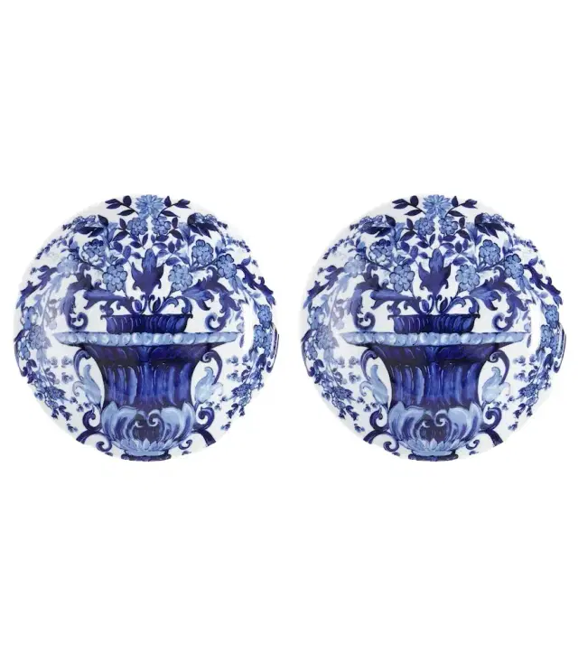 Dolce & Gabbana Casa Set of two Blu Mediterraneo soup plates