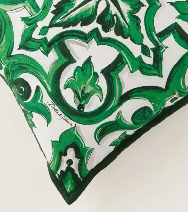 Dolce & Gabbana Casa Small silk canvas cushion | Thumbnail 2