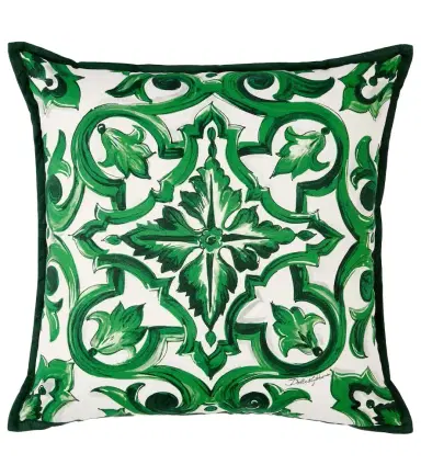 Dolce & Gabbana Casa Small silk canvas cushion | Thumbnail 1