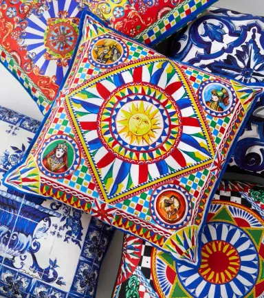Dolce & Gabbana Casa Small printed canvas cushion | Thumbnail 4